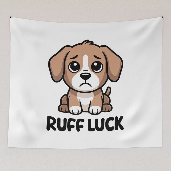 Item preview, Ruff Luck! Cute Dog Pun designed and sold by PMCreative.