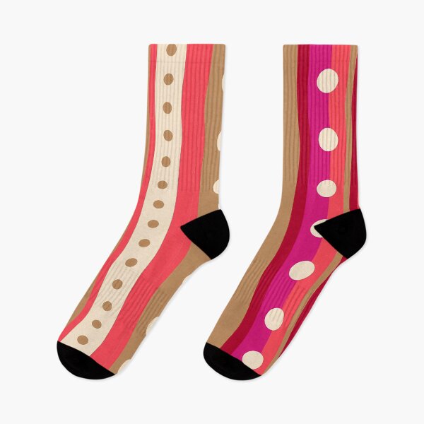 Item preview, Spring Rhythm – Vertical Stripes & Dots in Green and Bordeaux designed and sold by Clara Fruggeri.
