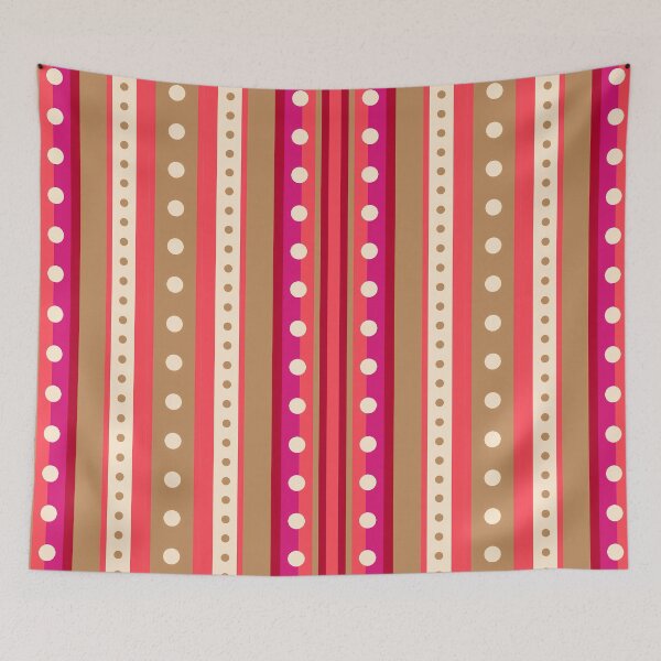 Item preview, Spring Rhythm – Vertical Stripes & Dots in Green and Bordeaux designed and sold by Clara Fruggeri.