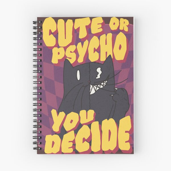 Item preview, Cute or Psycho Cat Shirt – Funny Dark Humor Cartoon Cat – You Decide Graphic Tee designed and sold by Proto Lab Studio.