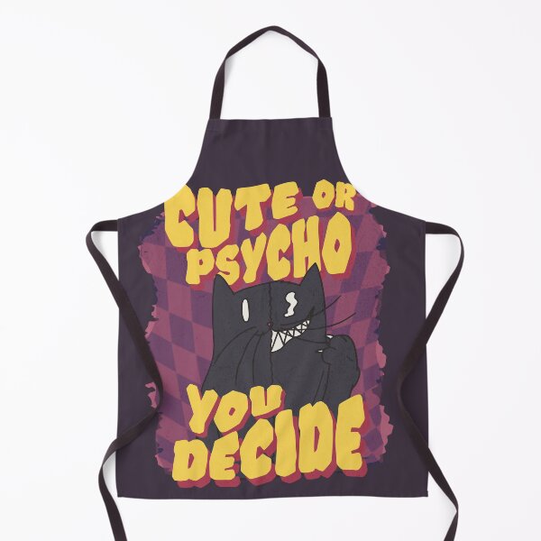 Item preview, Cute or Psycho Cat Shirt – Funny Dark Humor Cartoon Cat – You Decide Graphic Tee designed and sold by Proto Lab Studio.