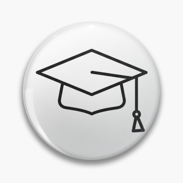 Item preview, Minimalist Graduation Cap Mortarboard Line Art Icon designed and sold by Silent Watch Threads..