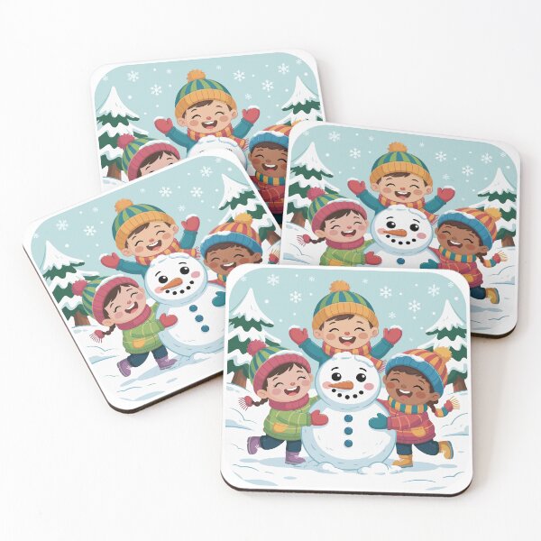 Item preview, Joyful Friends Building a Snowman designed and sold by desinganddecor.