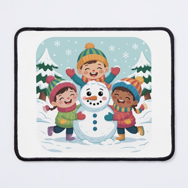 Item preview, Joyful Friends Building a Snowman designed and sold by desinganddecor.