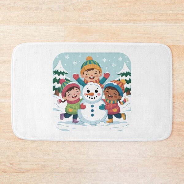 Item preview, Joyful Friends Building a Snowman designed and sold by desinganddecor.