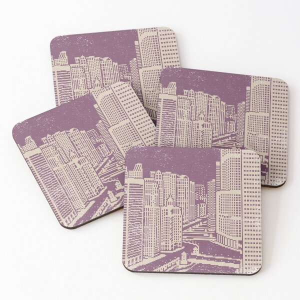 Item preview, Chicago River Pixel Art - Beet + Dove designed and sold by Irene Estelle.