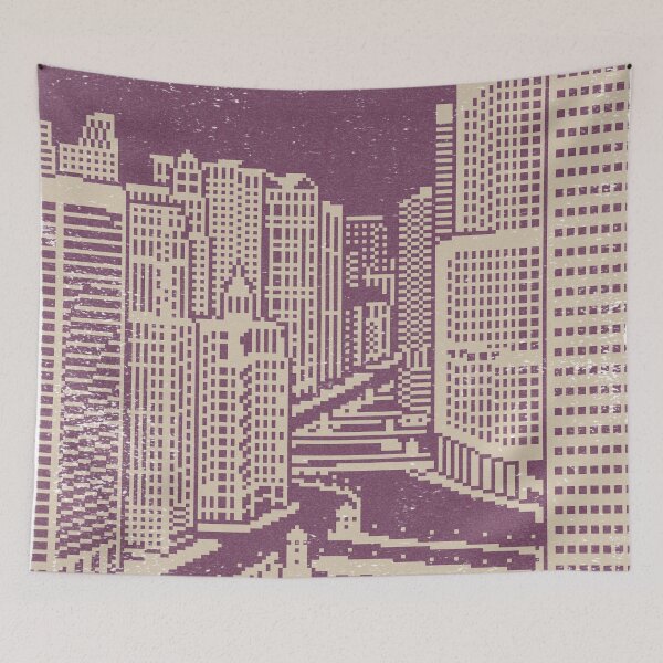 Item preview, Chicago River Pixel Art - Beet + Dove designed and sold by Irene Estelle.