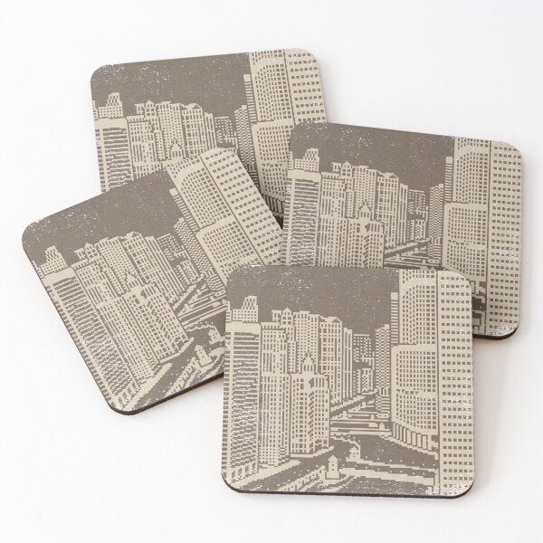Item preview, Chicago River Pixel Art - Fawn + Dove designed and sold by Irene Estelle.