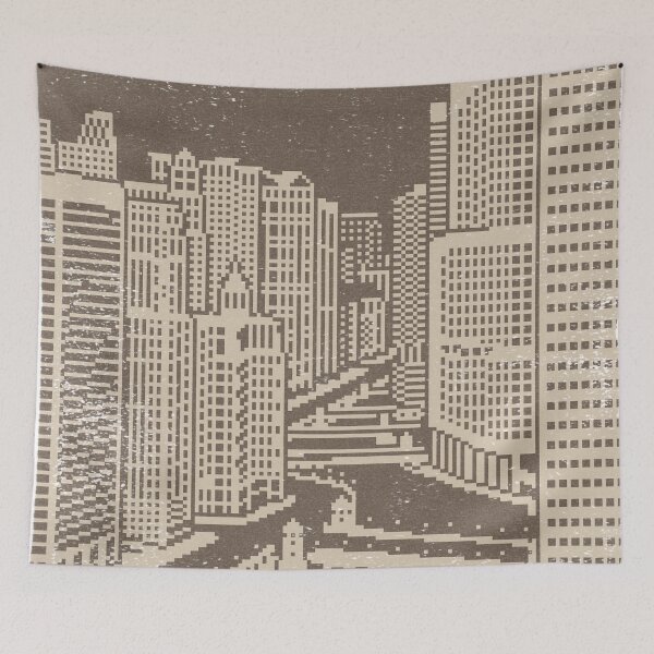 Item preview, Chicago River Pixel Art - Fawn + Dove designed and sold by Irene Estelle.