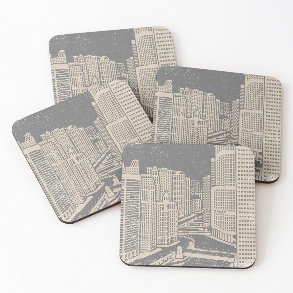 Item preview, Chicago River Pixel Art - Slate + Dove designed and sold by Irene Estelle.