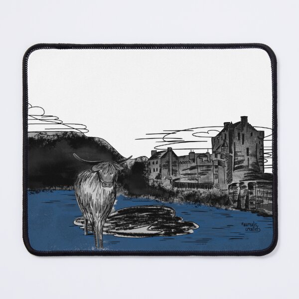 Item preview, Scottish highland cow inking Art designed and sold by Aurealis Creatief.