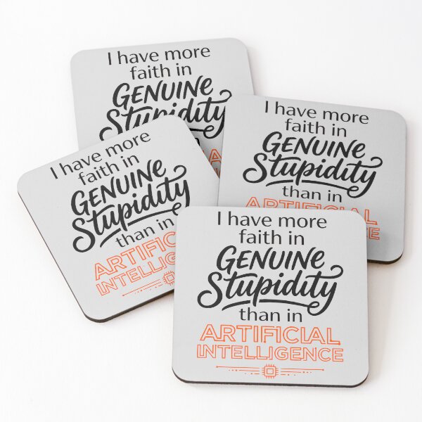 Item preview, Artificial Intelligence vs Genuine Stupidity Funny Quote  designed and sold by WAMTEES.