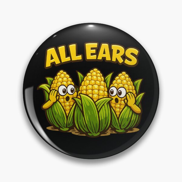 Item preview, All Ears Funny Corn Pun Cartoon Listening Humor Design designed and sold by TeeTimeTreasure.