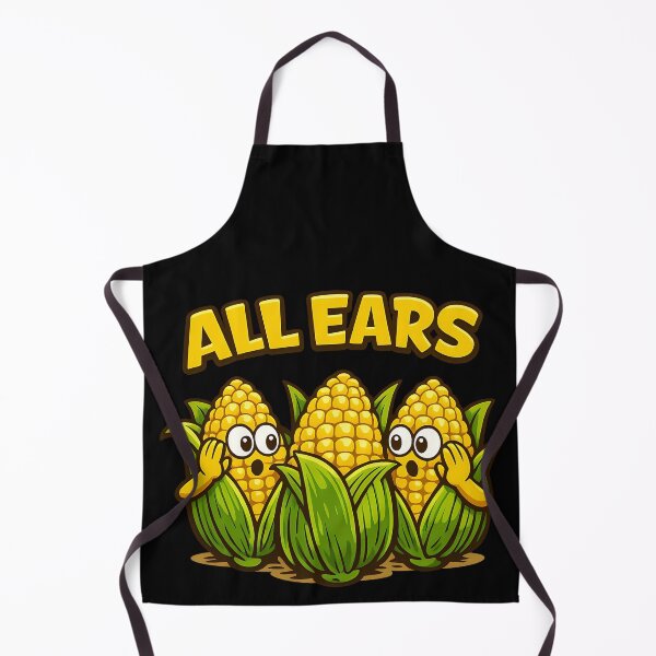 Item preview, All Ears Funny Corn Pun Cartoon Listening Humor Design designed and sold by TeeTimeTreasure.