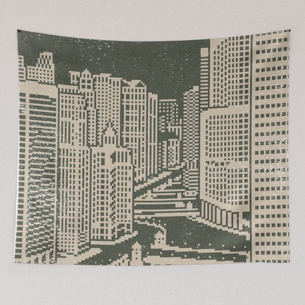 Item preview, Chicago River Pixel Art - Pine + Dove designed and sold by Irene Estelle.