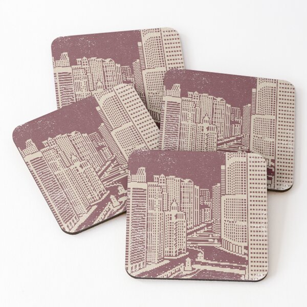 Item preview, Chicago River Pixel Art - Wine + Dove designed and sold by Irene Estelle.