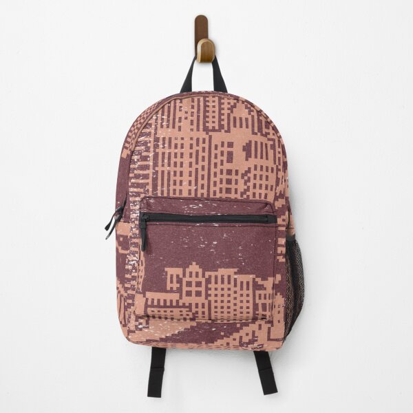 Item preview, Chicago River Pixel Art - Wine + Coral designed and sold by Irene Estelle.