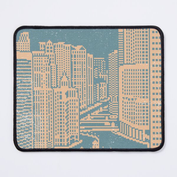 Item preview, Chicago River Pixel Art - Peacock + Melon designed and sold by Irene Estelle.