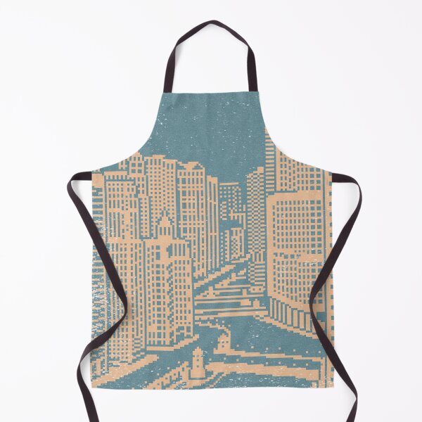 Item preview, Chicago River Pixel Art - Peacock + Melon designed and sold by Irene Estelle.