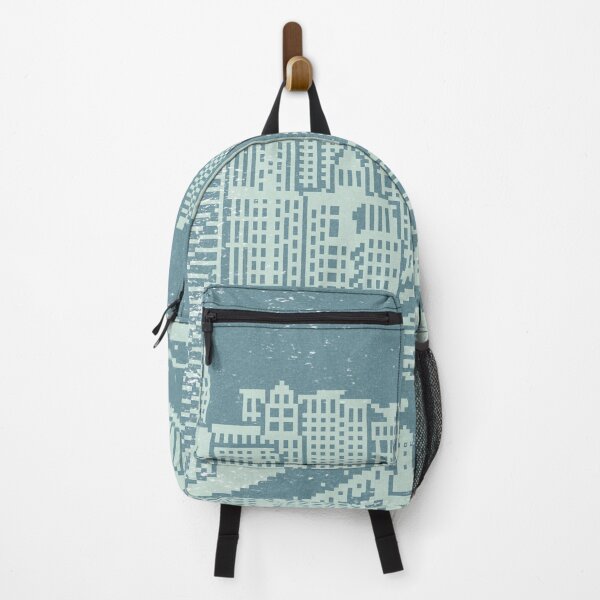 Item preview, Chicago River Pixel Art - Peacock + Mint designed and sold by Irene Estelle.