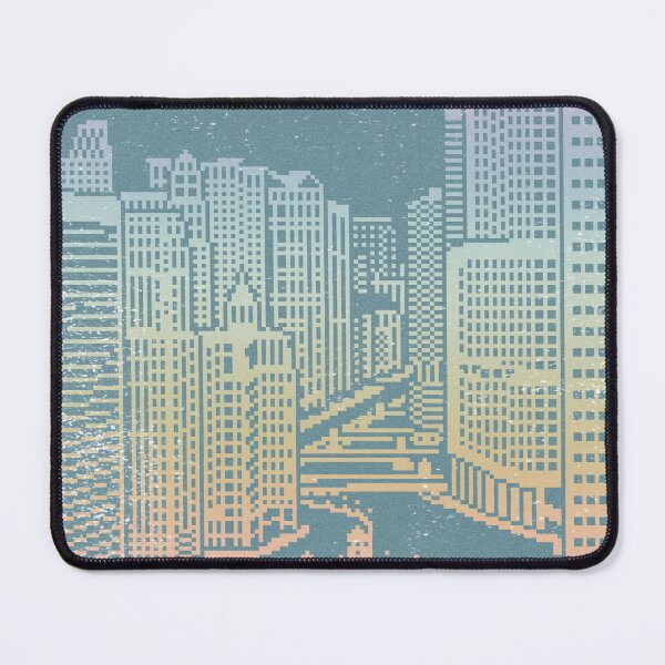 Item preview, Chicago River Pixel Art - Peacock + Rainbow Sorbet designed and sold by Irene Estelle.