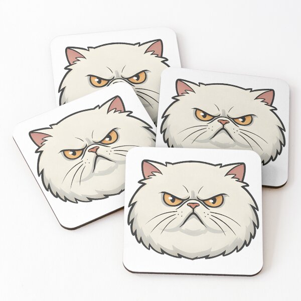 Item preview, Angry Fluffy White Persian Cat Cartoon designed and sold by OskarCreates.