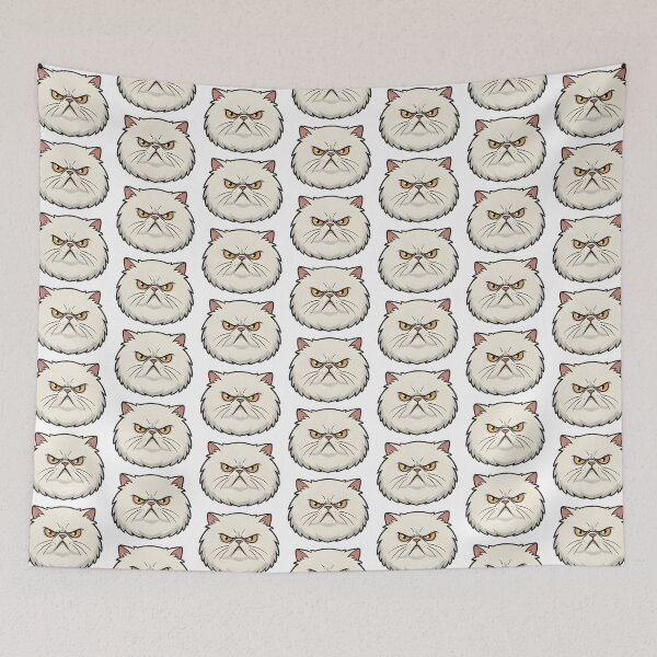 Item preview, Angry Fluffy White Persian Cat Cartoon designed and sold by OskarCreates.