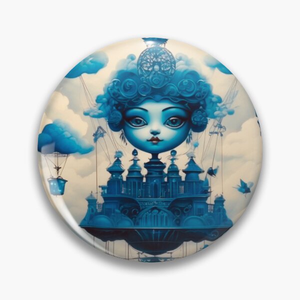 Artikelvorschau, Verträumte blaue Wolkenkönigin – Fantasievolle schwebende Stadtkunst entworfen und verkauft von PhilDreams.