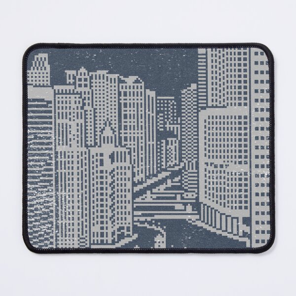 Item preview, Chicago River Pixel Art - Dusk + Fog designed and sold by Irene Estelle.