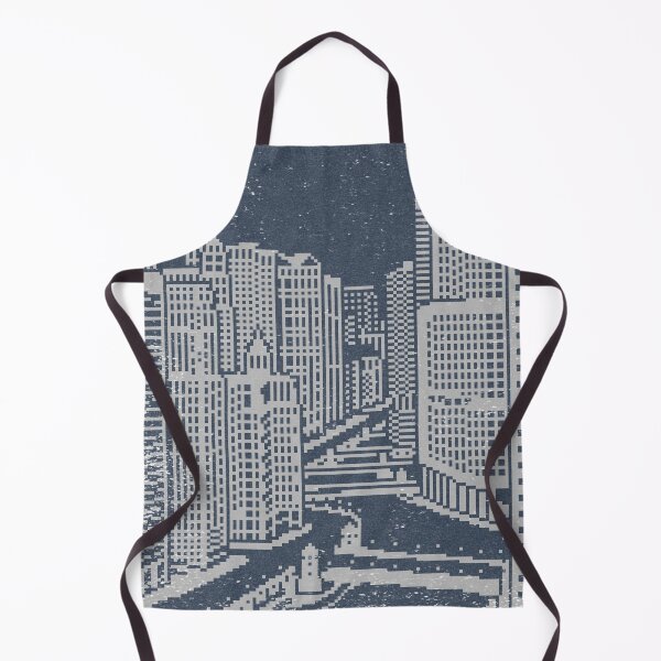 Item preview, Chicago River Pixel Art - Dusk + Fog designed and sold by Irene Estelle.