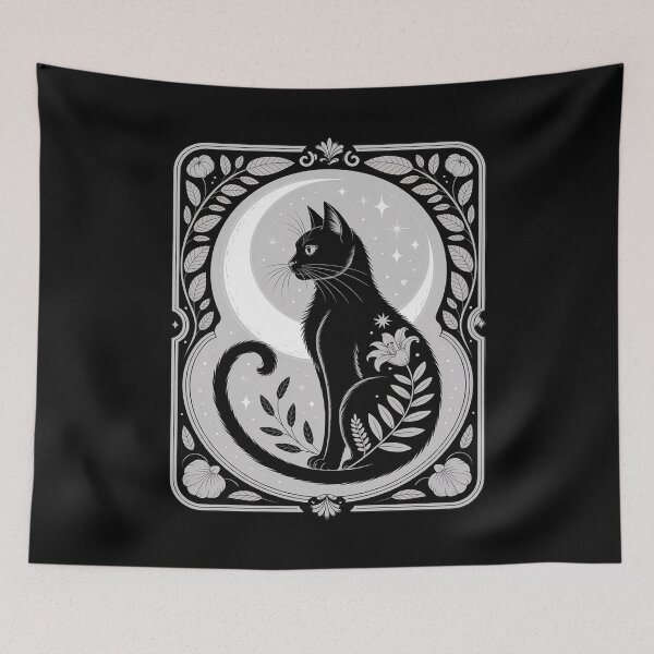 Item preview, Cute Cat Lover, Moon Tarot Card, Cat Tarot Card Crescet Moon designed and sold by joyouartArt.