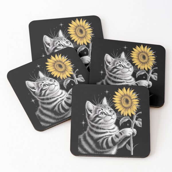 Item preview, Cute Cat Sunflower Kitten Floral designed and sold by angolinnArt.