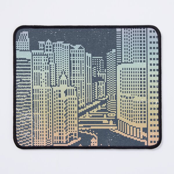 Item preview, Chicago River Pixel Art - Dusk + Rainbow Sorbet designed and sold by Irene Estelle.
