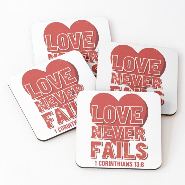 Item preview, Love Never Fails 1 Corinthians 13:8 Christian Heart Design. designed and sold by loveandlightrb.