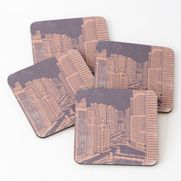 Item preview, Chicago River Pixel Art - Fig + Coral designed and sold by Irene Estelle.