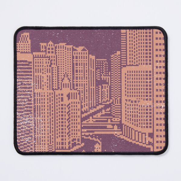 Item preview, Chicago River Pixel Art - Beet + Coral designed and sold by Irene Estelle.
