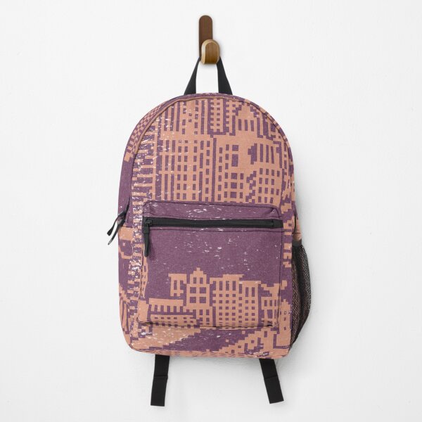 Item preview, Chicago River Pixel Art - Beet + Coral designed and sold by Irene Estelle.
