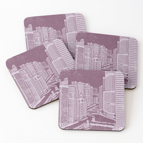 Item preview, Chicago River Pixel Art - Beet + Dust designed and sold by Irene Estelle.