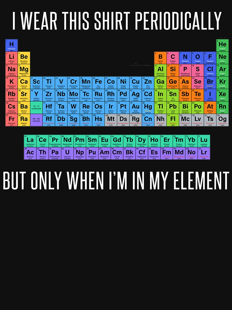 Thumbnail 7 of 7, Classic T-Shirt, Funny Chemistry T Shirt Gift-I Wear This Shirt Periodically But Only When I'm In My Element for Women Men designed and sold by Anna0908.