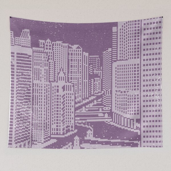 Item preview, Chicago River Pixel Art - Plum + Dust designed and sold by Irene Estelle.