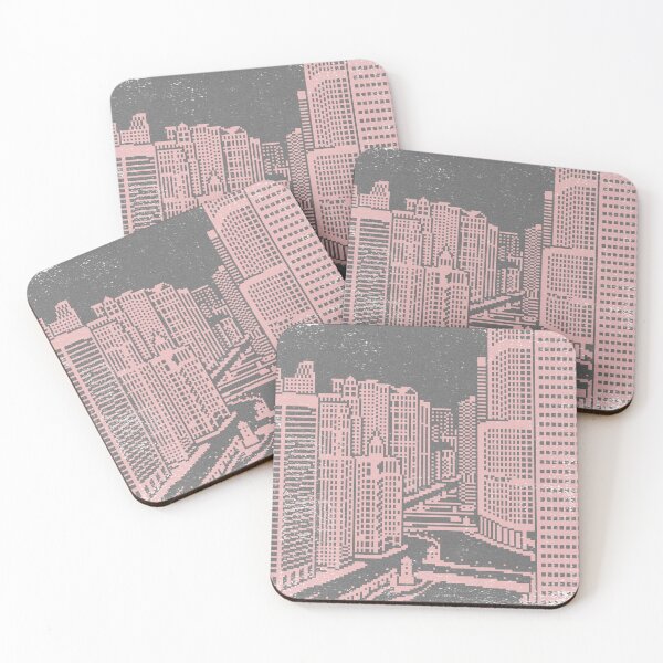 Item preview, Chicago River Pixel Art - Slate + Rose designed and sold by Irene Estelle.