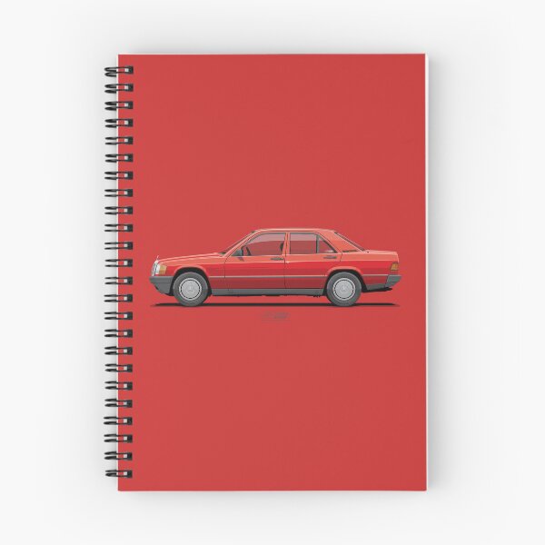 Item preview, 190E W201 Signal Red – Classic 1980s German Sedan Illustration designed and sold by ARVwerks.