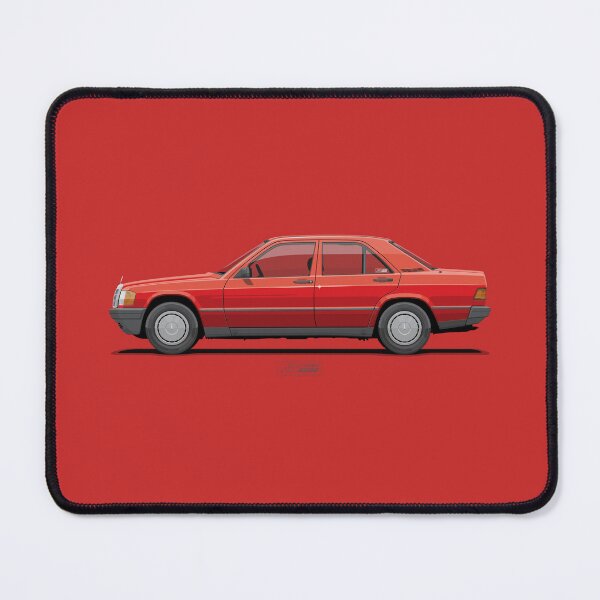 Item preview, 190E W201 Signal Red – Classic 1980s German Sedan Illustration designed and sold by ARVwerks.