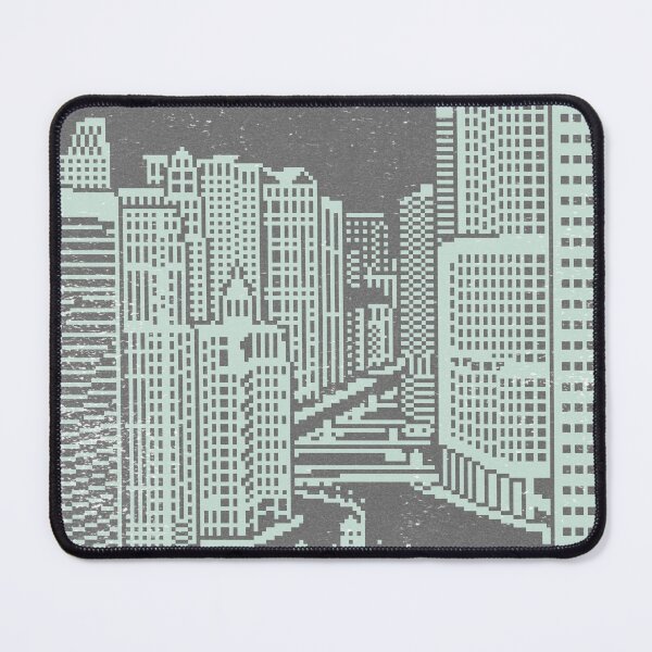 Item preview, Chicago River Pixel Art - Slate + Mint designed and sold by Irene Estelle.