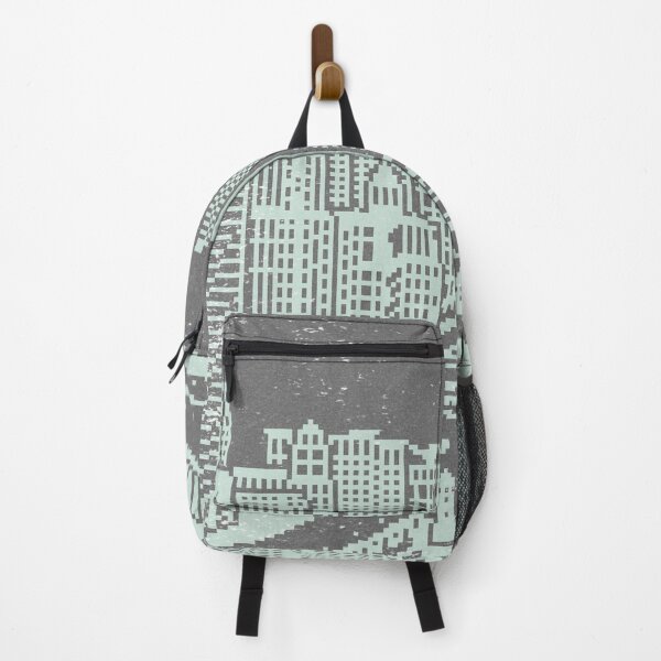 Item preview, Chicago River Pixel Art - Slate + Mint designed and sold by Irene Estelle.