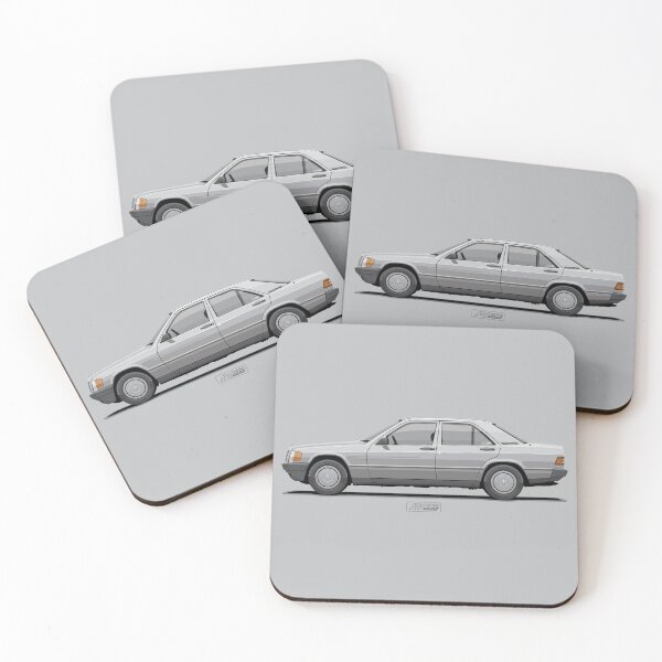 Item preview, 190E W201 Astral Silver – Classic 1980s German Sedan Illustration designed and sold by ARVwerks.