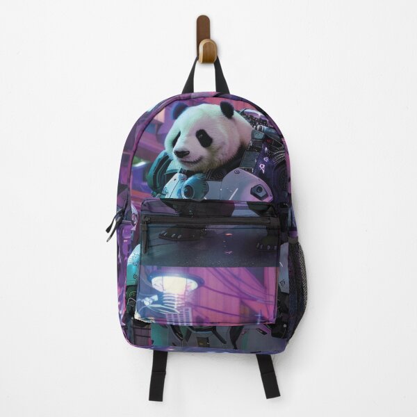Item preview, Cyberpunk Pandas – Futuristic Mecha Bears in a Neon City designed and sold by Mauswohn.