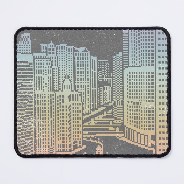 Item preview, Chicago River Pixel Art - Slate + Rainbow Sorbet designed and sold by Irene Estelle.