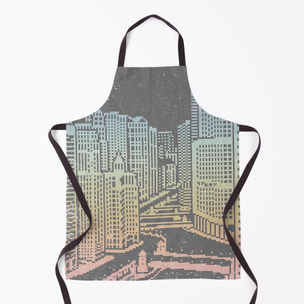 Item preview, Chicago River Pixel Art - Slate + Rainbow Sorbet designed and sold by Irene Estelle.