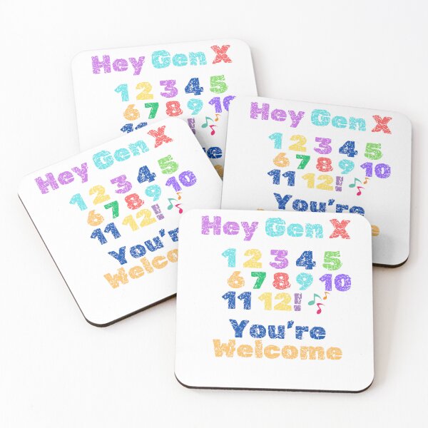 Item preview, Hey Gen X – Retro Counting Numbers 1–12 Nostalgia Design designed and sold by Midlife Mood Merch.
